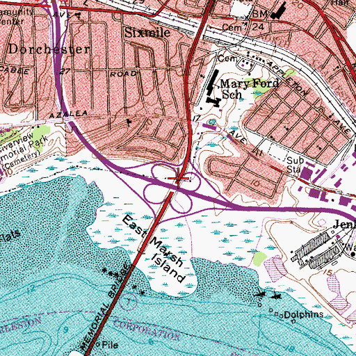 Topographic Map of Interchange 216, SC