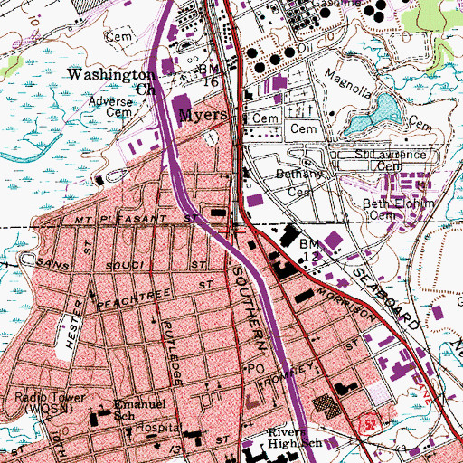Topographic Map of Interchange 220, SC