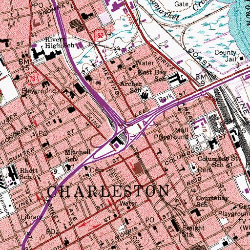 Topographic Map of Interchange 221, SC