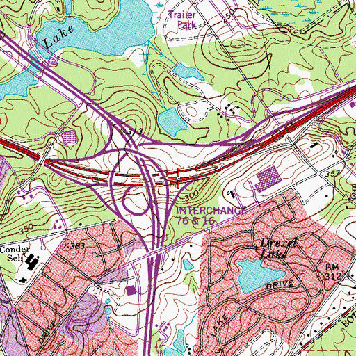 Topographic Map of Interchange 16, SC