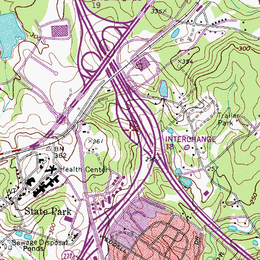 Topographic Map of Interchange 18, SC
