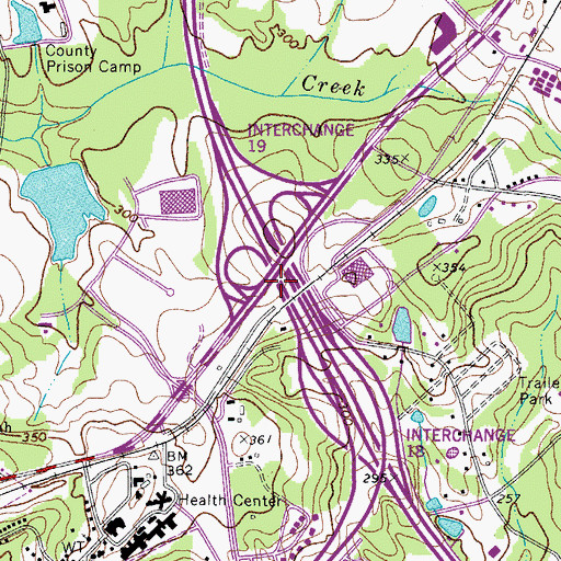 Topographic Map of Interchange 19, SC