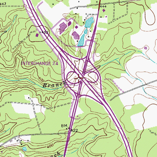 Topographic Map of Interchange 24, SC