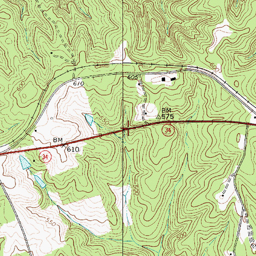 Topographic Map of Interchange 34, SC