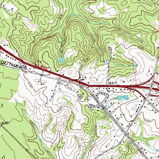 Topographic Map of Interchange 77, SC