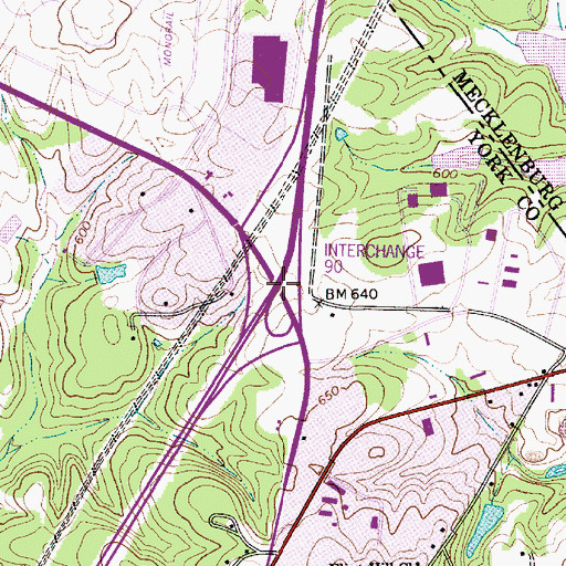Topographic Map of Interchange 90, SC