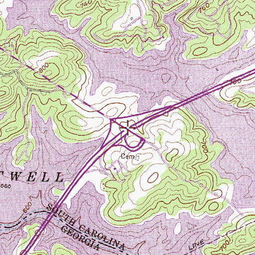 Topographic Map of Interchange 1, SC
