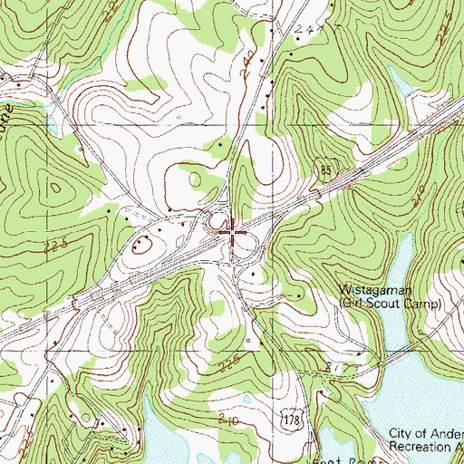Topographic Map of Interchange 21, SC