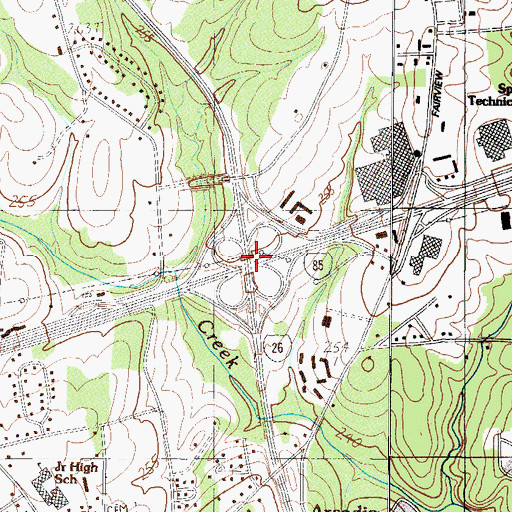 Topographic Map of Interchange 70, SC