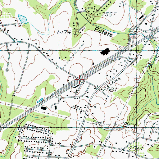 Topographic Map of Interchange 77, SC