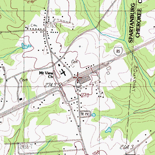 Topographic Map of Interchange 83, SC