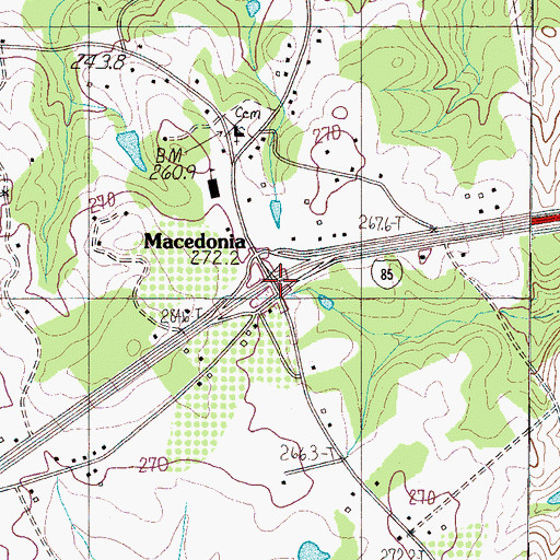 Topographic Map of Interchange 86, SC