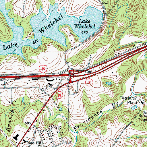 Topographic Map of Interchange 95, SC