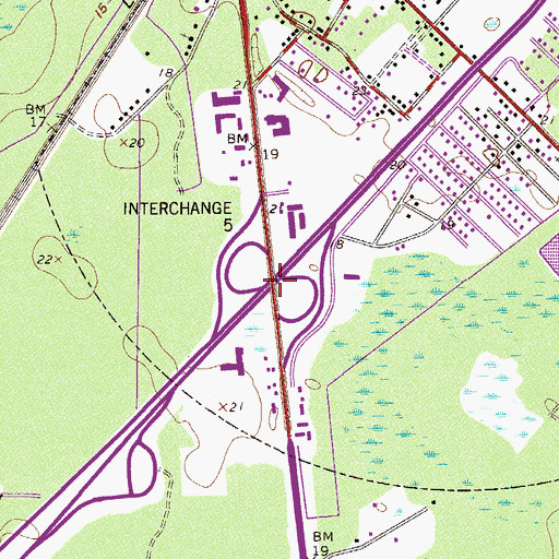 Topographic Map of Interchange 5, SC