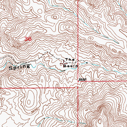 Topographic Map of The Basin, AZ