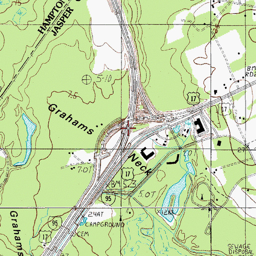 Topographic Map of Interchange 33, SC