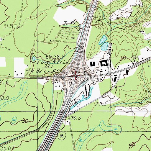 Topographic Map of Interchange 53, SC