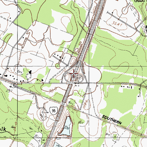Topographic Map of Interchange 77, SC