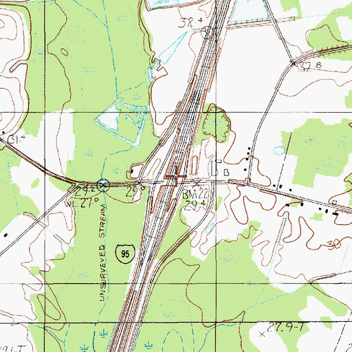 Topographic Map of Interchange 90, SC
