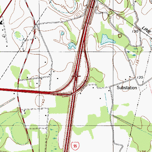 Topographic Map of Interchange 97, SC
