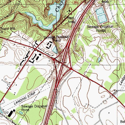 Topographic Map of Interchange 98, SC