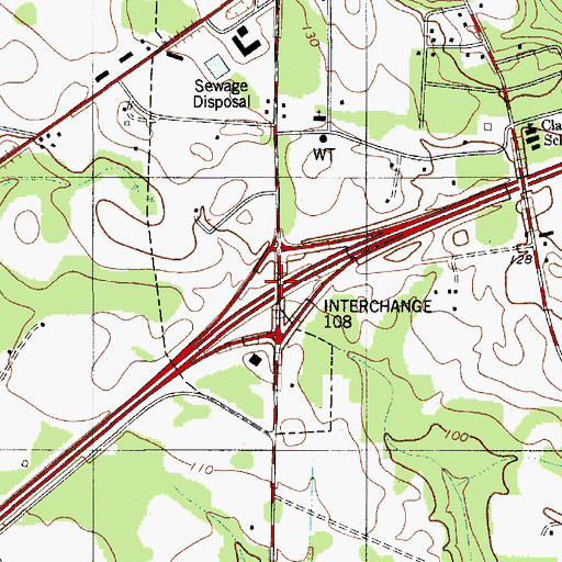 Topographic Map of Interchange 108, SC
