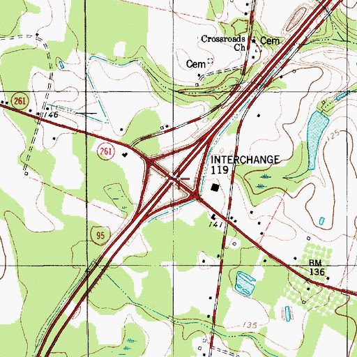 Topographic Map of Interchange 119, SC