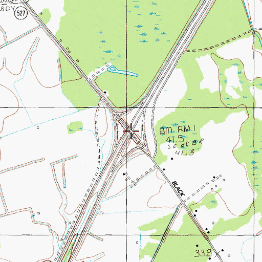 Topographic Map of Interchange 132, SC