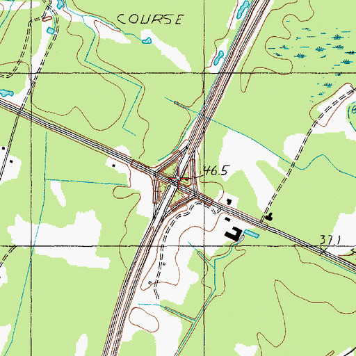 Topographic Map of Interchange 135, SC