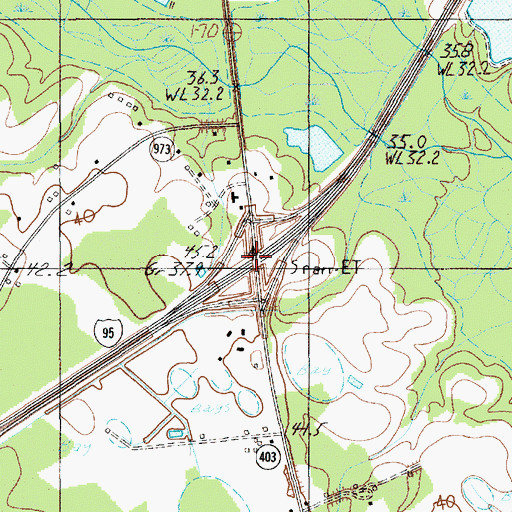 Topographic Map of Interchange 150, SC