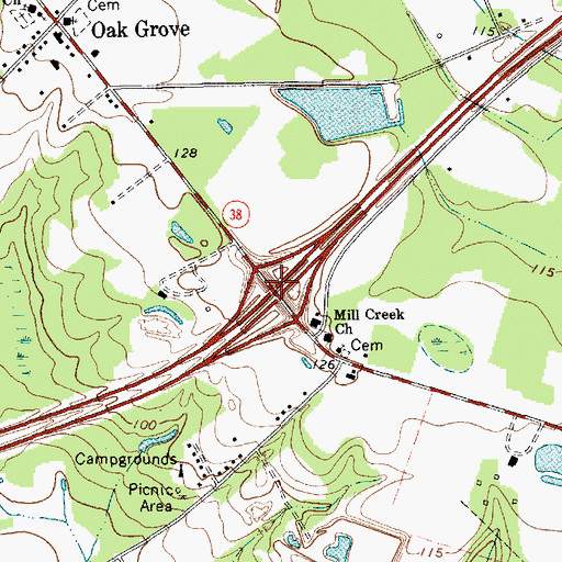 Topographic Map of Interchange 181, SC