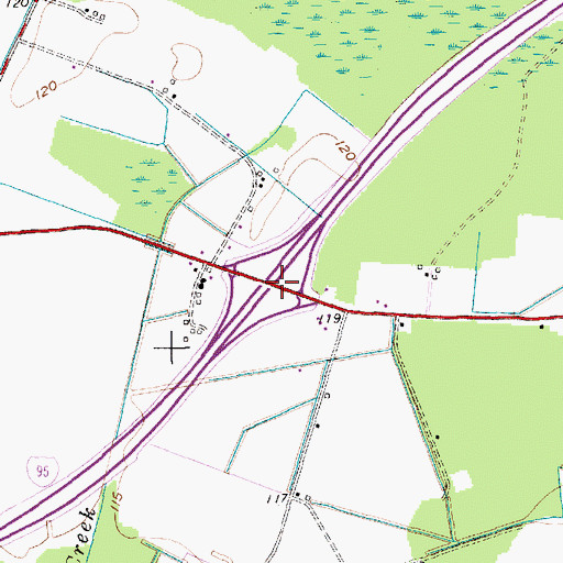 Topographic Map of Interchange 190, SC