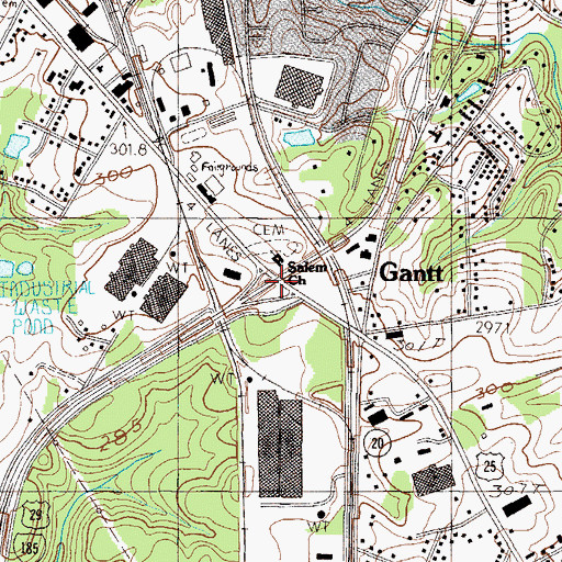 Topographic Map of Interchange 1, SC