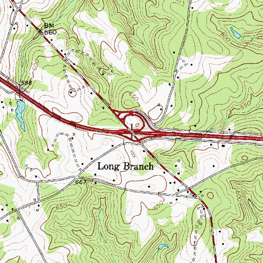 Topographic Map of Interchange 2, SC
