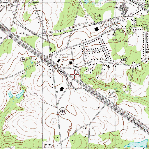 Topographic Map of Interchange 24, SC