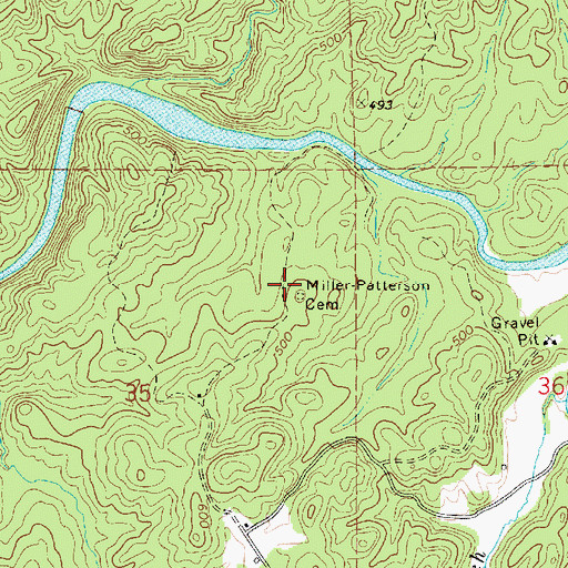 Topographic Map of Miller-Patterson Cemetery, AL