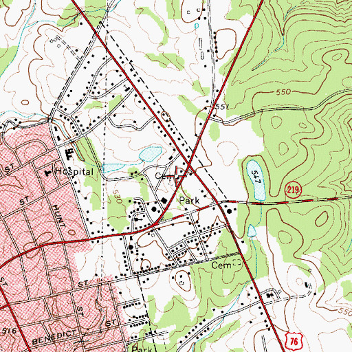 Topographic Map of Aveleigh Cemetery, SC