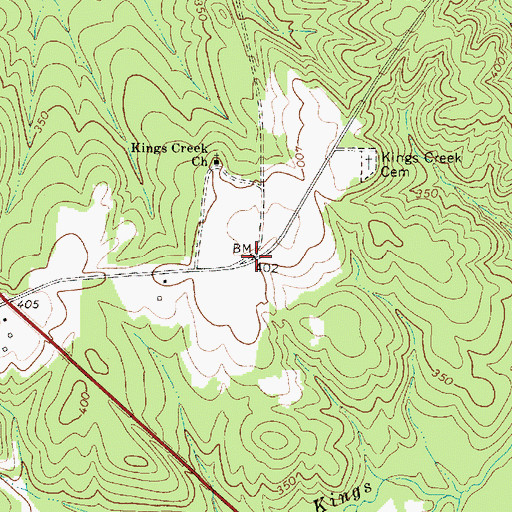 Topographic Map of Bakers Cross Roads, SC