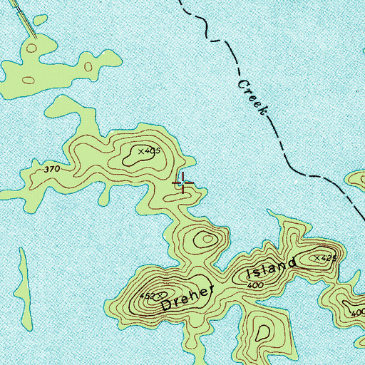 Topographic Map of Billy Dreher Island State Park, SC