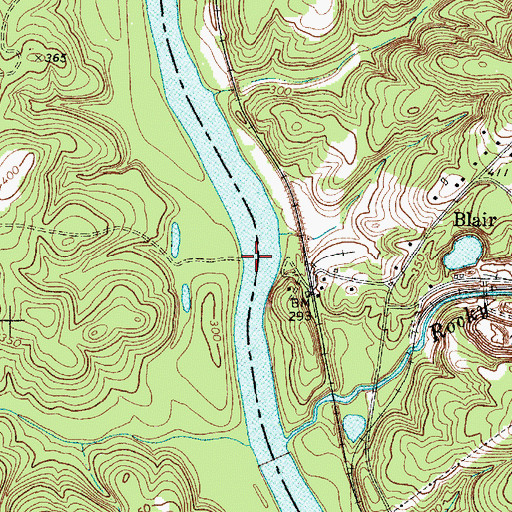 Topographic Map of Blairs Ferry (historical), SC