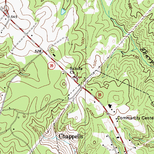 Topographic Map of Bozeman - Scurry Graveyard, SC