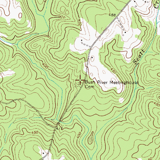 Topographic Map of Bush River Meeting House (historical), SC