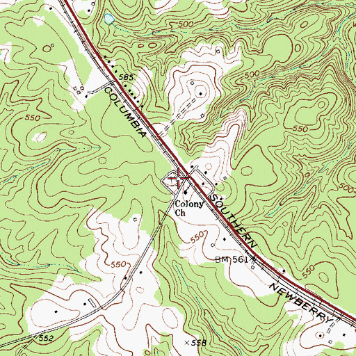 Topographic Map of Colony Cemetery, SC
