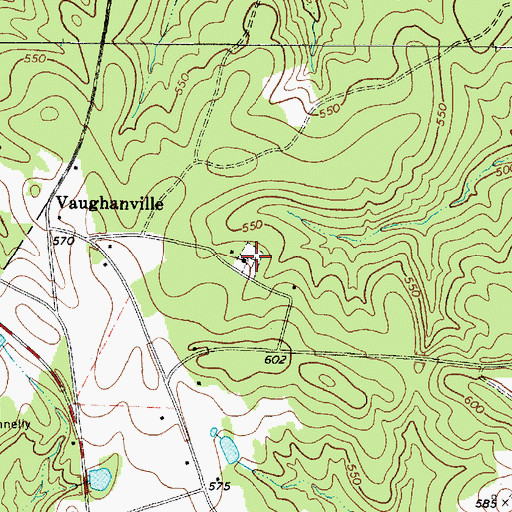 Topographic Map of Cross Roads Cemetery, SC