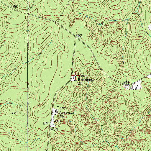 Topographic Map of Ebenezer Cemetery, SC