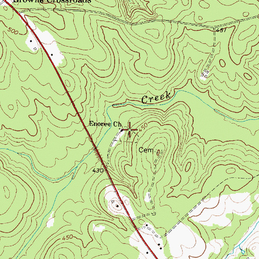 Topographic Map of Enoree Cemetery, SC