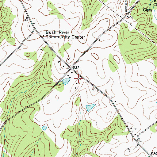 Topographic Map of Hillcrest School, SC