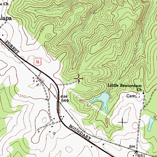 Topographic Map of Jalapa School (historical), SC