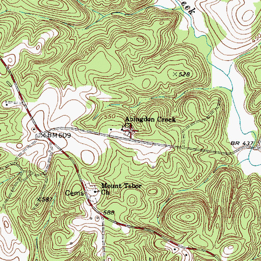 Topographic Map of Abingdon Cemetery, SC