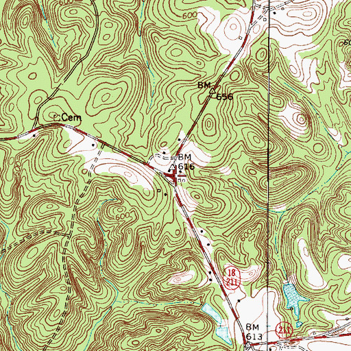 Topographic Map of Asbury, SC